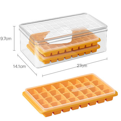 Food Grade Fitting Lid PET PP Ice Cube Tray And Container With Shovel