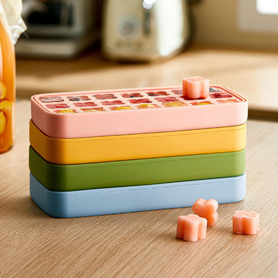 21 Compartments Four Leaf Clover Ice Cube Silicone Molds With Lid Customized