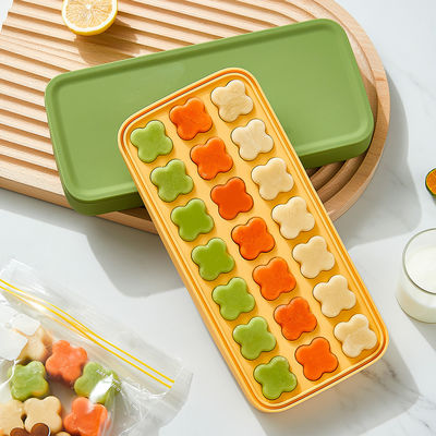21 Compartments Four Leaf Clover Ice Cube Silicone Molds With Lid Customized