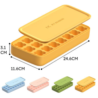 21 Compartments Four Leaf Clover Ice Cube Silicone Molds With Lid Customized