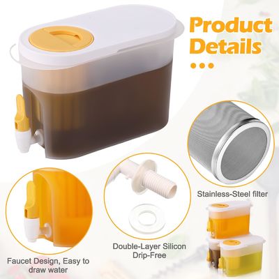 3.9L Large Refrigerator Ice Drink Container Plastic Juice Coffee Maker Cold Brew Filter Water Kettle With Spigot