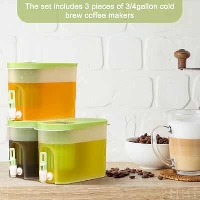 3.9L Large Refrigerator Ice Drink Container Plastic Juice Coffee Maker Cold Brew Filter Water Kettle With Spigot
