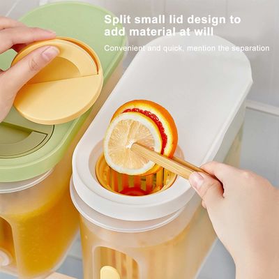 3.9L Large Refrigerator Ice Drink Container Plastic Juice Coffee Maker Cold Brew Filter Water Kettle With Spigot