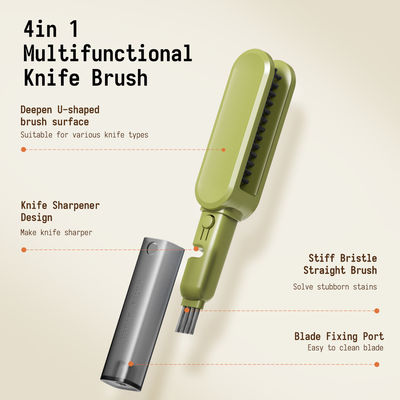Patent Design 4-in-1 Multifunctional Knives Long Handle Cleaning Brush