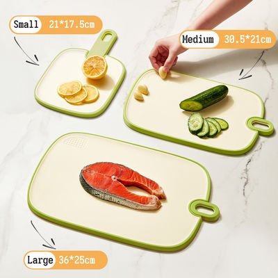 3 Colors 3 Sizes Plastic chopping Double Side  Reversible Antibacterial Cutting Board With grinding area & Deep Drip Juice Groove