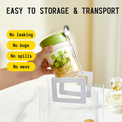 4 Pack Overnight Oats Containers With Lids And Spoons