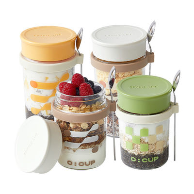 4 Pack Overnight Oats Containers With Lids And Spoons