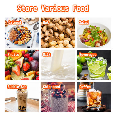 Versatile Long Spoon Reusable Overnight Oats Jar Leak Proof Wide Mouth