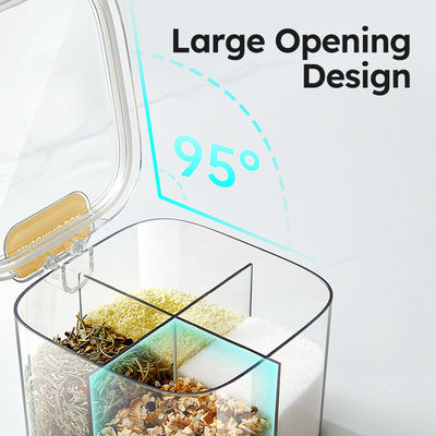1 Set Seasoning Box 4 Compartment Spice Condiments Container With Spoon Multifunctional Storage Box
