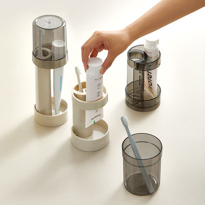 Toothbrush Holder Stand with Cover Cup Height Adjustable Electric Toothbrush Holders for Bathrooms