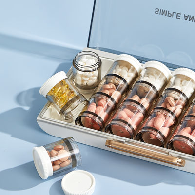 Weekly Pill Organizer 3 Times A Day 7 Day Pill Box With Separate Compartment Internal Box Threaded Knob Structure Large Medicine Organizer Box