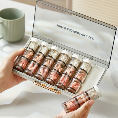 Weekly Pill Organizer 3 Times A Day 7 Day Pill Box With Separate Compartment Internal Box Threaded Knob Structure Large Medicine Organizer Box