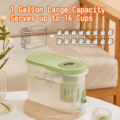 3.9L Cold Kettle with Faucet Large Capacity Double Filtration Space Save Drink Dispenser Water Jug Cold Water Pitcher