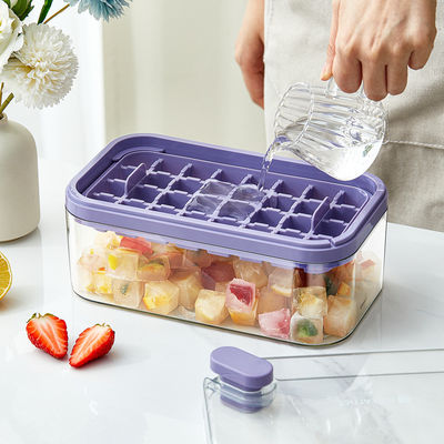 32/64 Grid Ice Mold Box One Button Press Type Reusable Whiskey Cocktail Bar Pub Wine With Lid And Bin