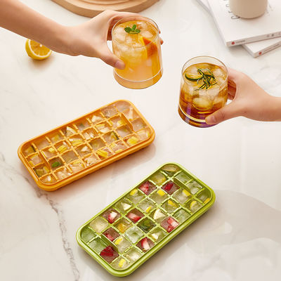 32/64 Grid Ice Mold Box One Button Press Type Reusable Whiskey Cocktail Bar Pub Wine With Lid And Bin