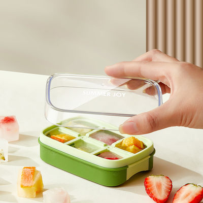 6-grid Mini Household Ice Silicone Tray for Freezer Ice Mold Ice Maker Ice Cube Tray with Lid Shovel