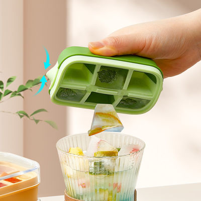 6-grid Mini Household Ice Silicone Tray for Freezer Ice Mold Ice Maker Ice Cube Tray with Lid Shovel