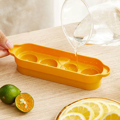 Flexible 4-grid Ice Molds For Freezer Easy Release Stackable Ice Trays For Cocktail
