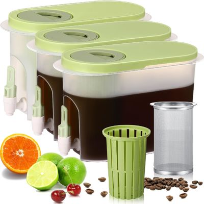 3.9L Large Refrigerator Ice Drink Container Plastic Juice Coffee Maker Cold Brew Filter Water Kettle With Spigot