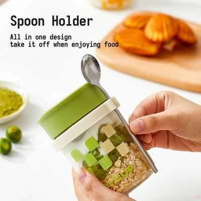 4 Pack Overnight Oats Containers With Lids And Spoons